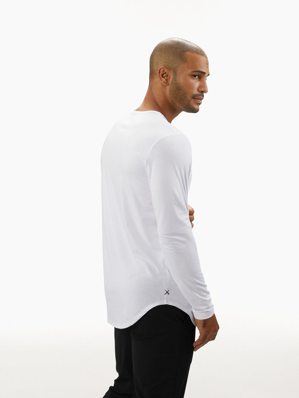 AO Long Sleeve Henley Elongated | White Signature-fit PYCA Pro®