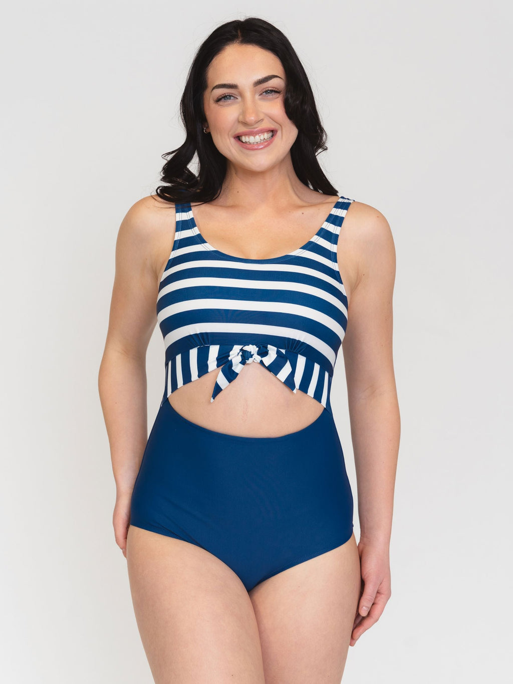SAMPLE Navy Stripe Knotted One-Piece