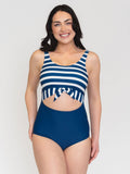 SAMPLE Navy Stripe Knotted One-Piece