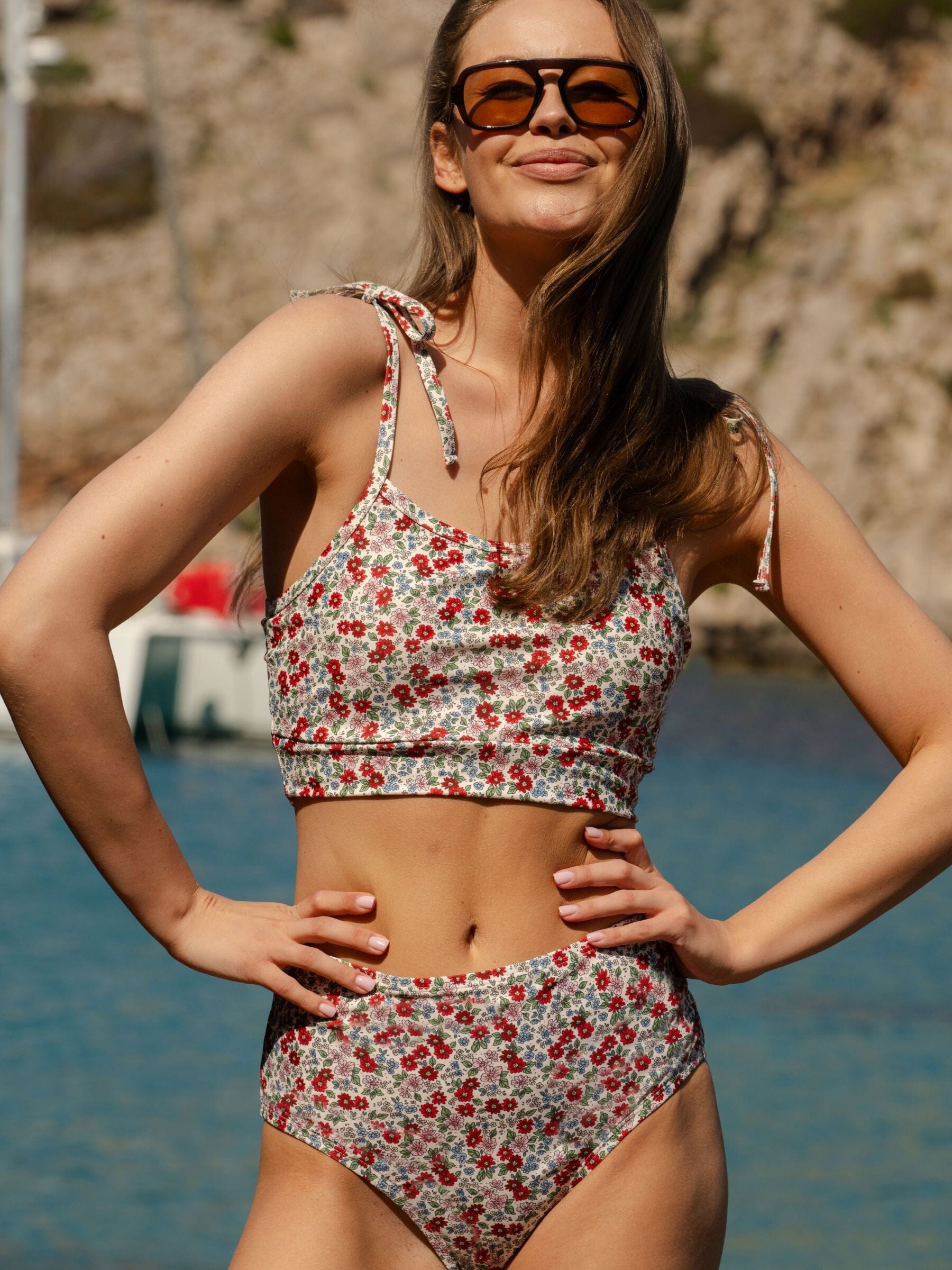 Sweet Pea Shoulder-Tie Crop Top