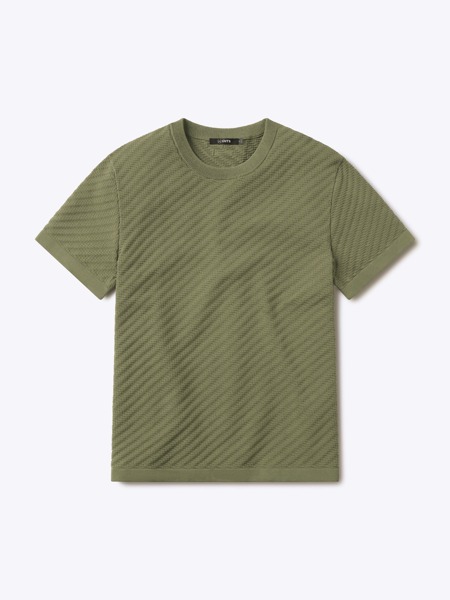 Riviera Knit Textured Tee | Capers Signature-Fit