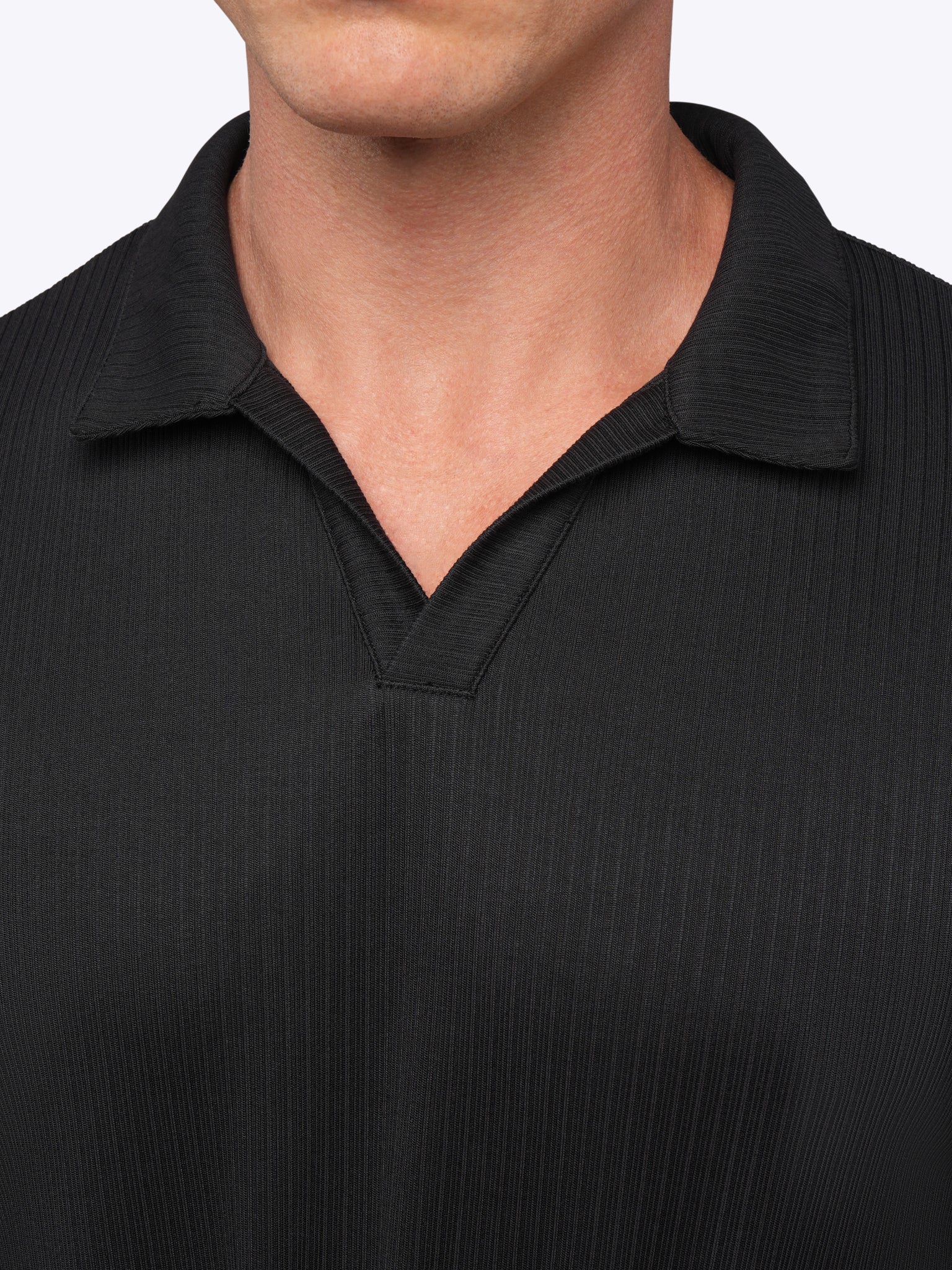 SoHo Ribbed Polo | Black Signature-Fit