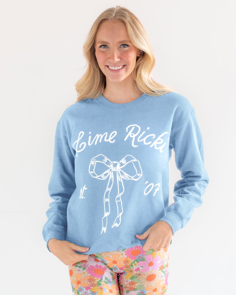 Blue Lime Ricki Bow Crew