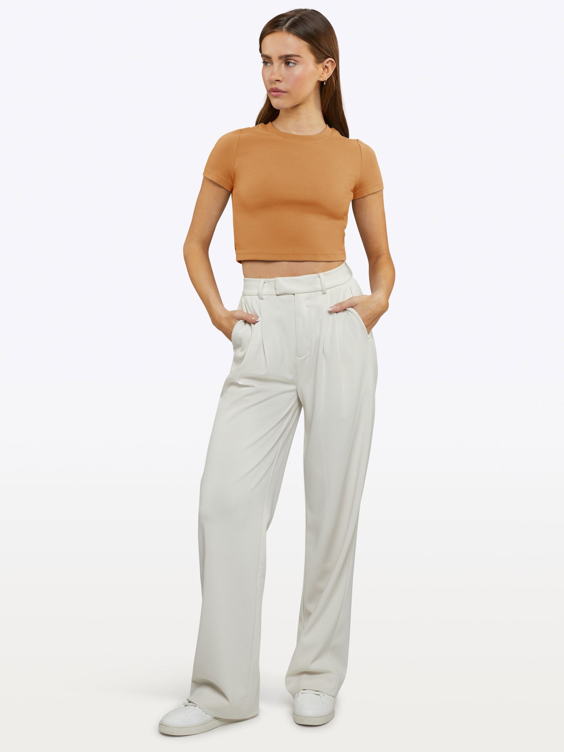 Tomboy Tee Cropped | Caramel Slim-fit Tomboy-Cotton™