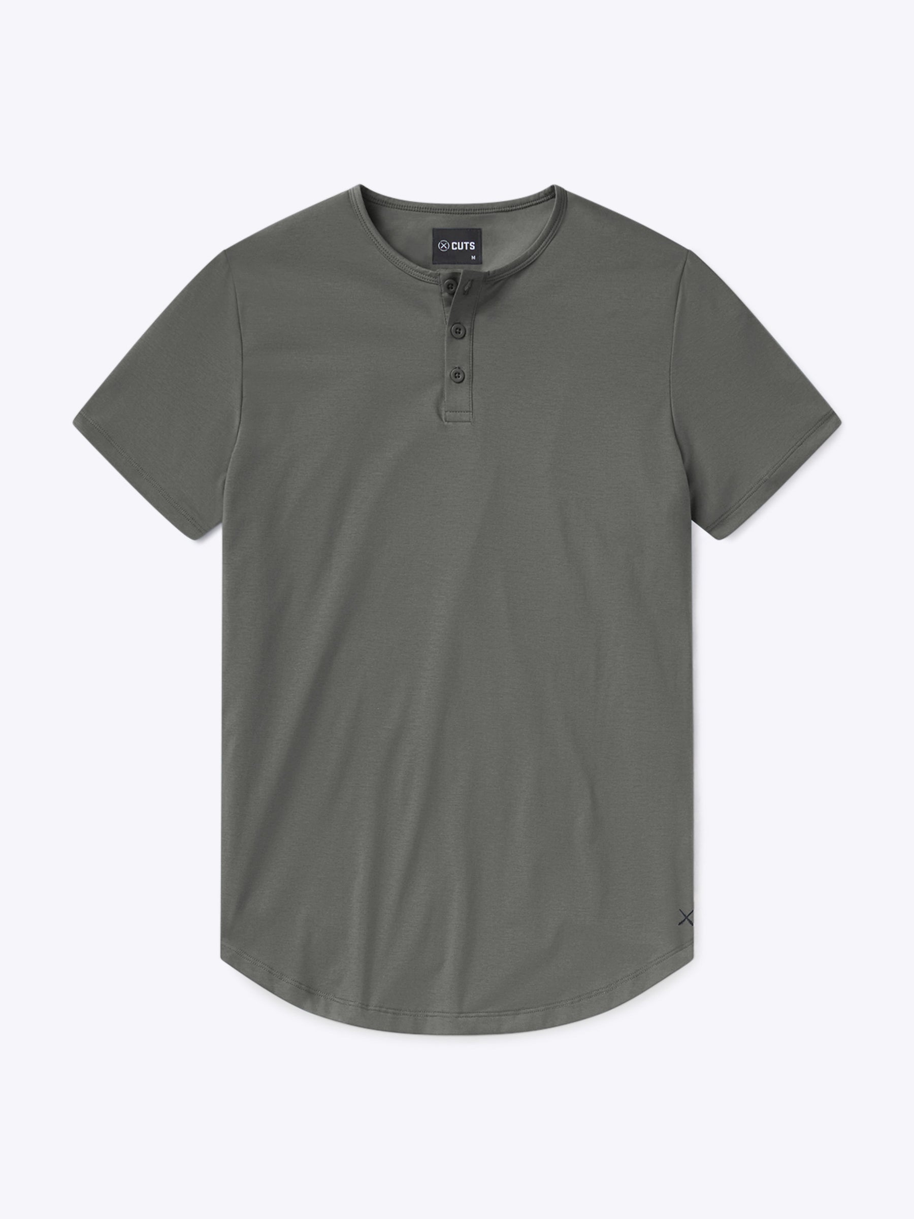 AO Henley Curve-Hem | Castor Grey Signature-Fit PYCA Pro®