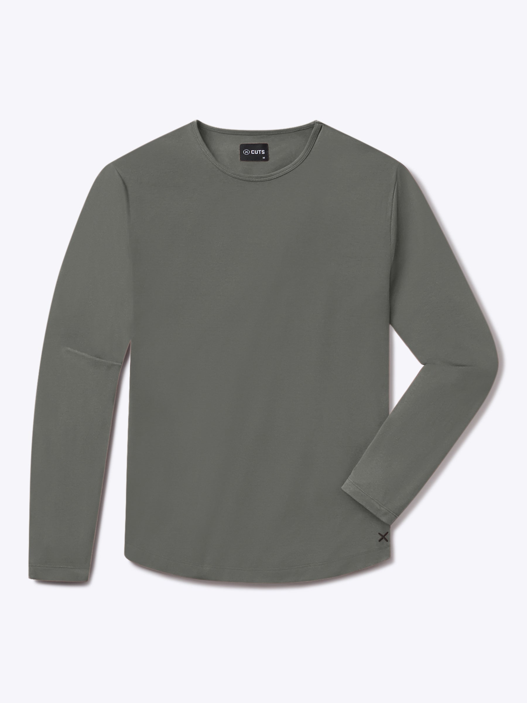 AO Long Sleeve Curve-Hem Tee | Castor Grey Signature-Fit PYCA Pro®