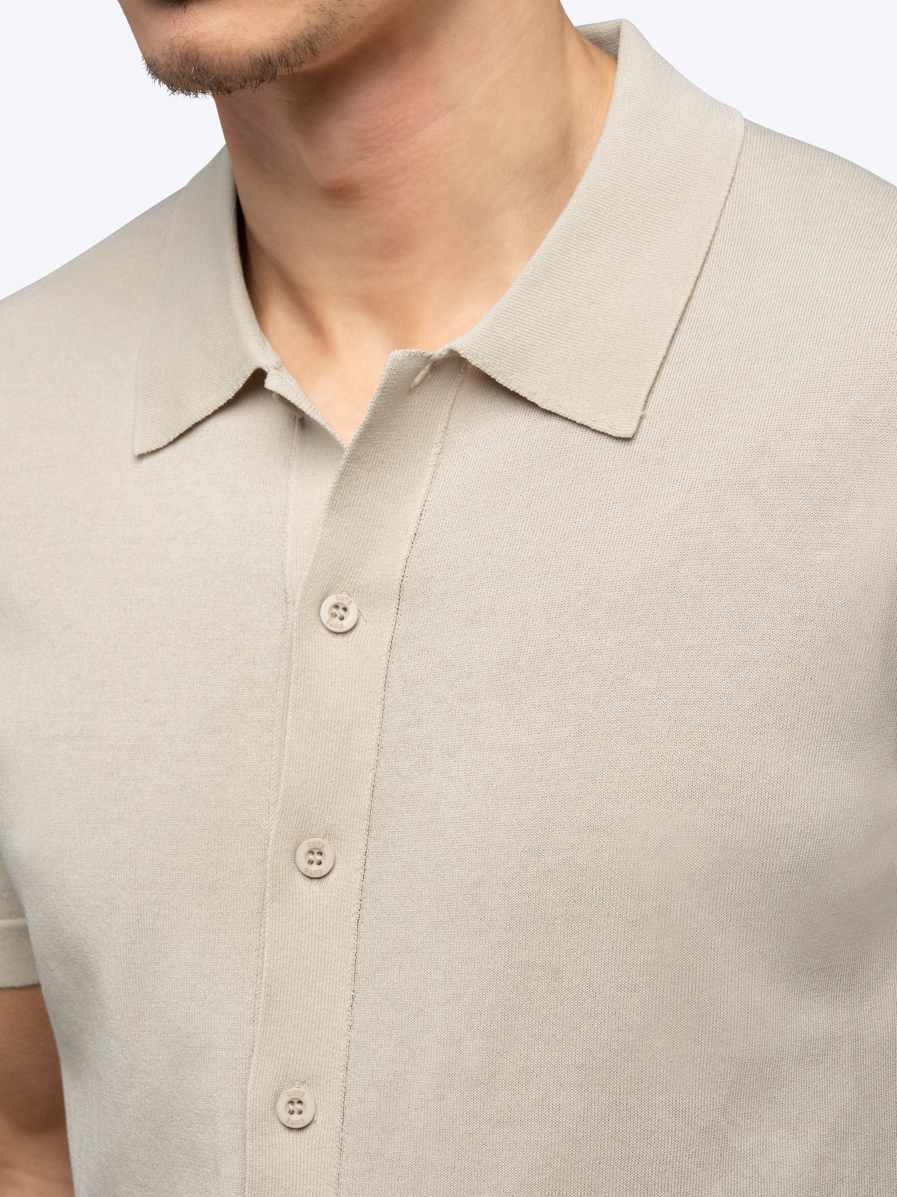 Riviera Knit Button Up | Sand Dune Signature-Fit