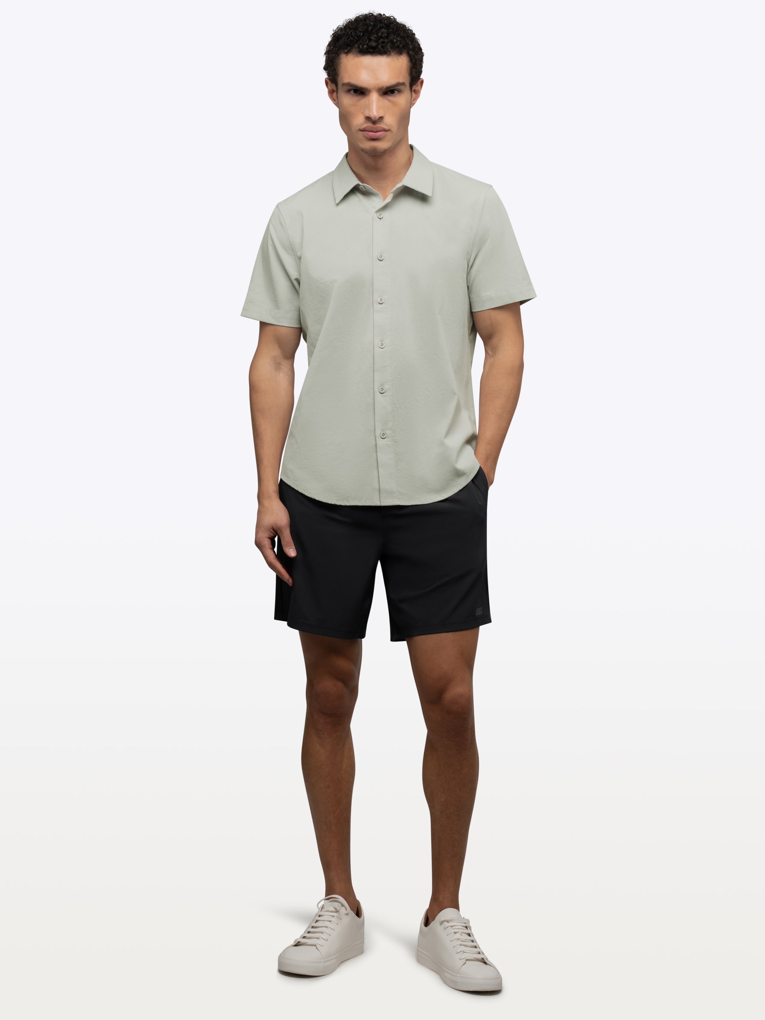 Crossover Button Up | Morning Dove Signature Fit
