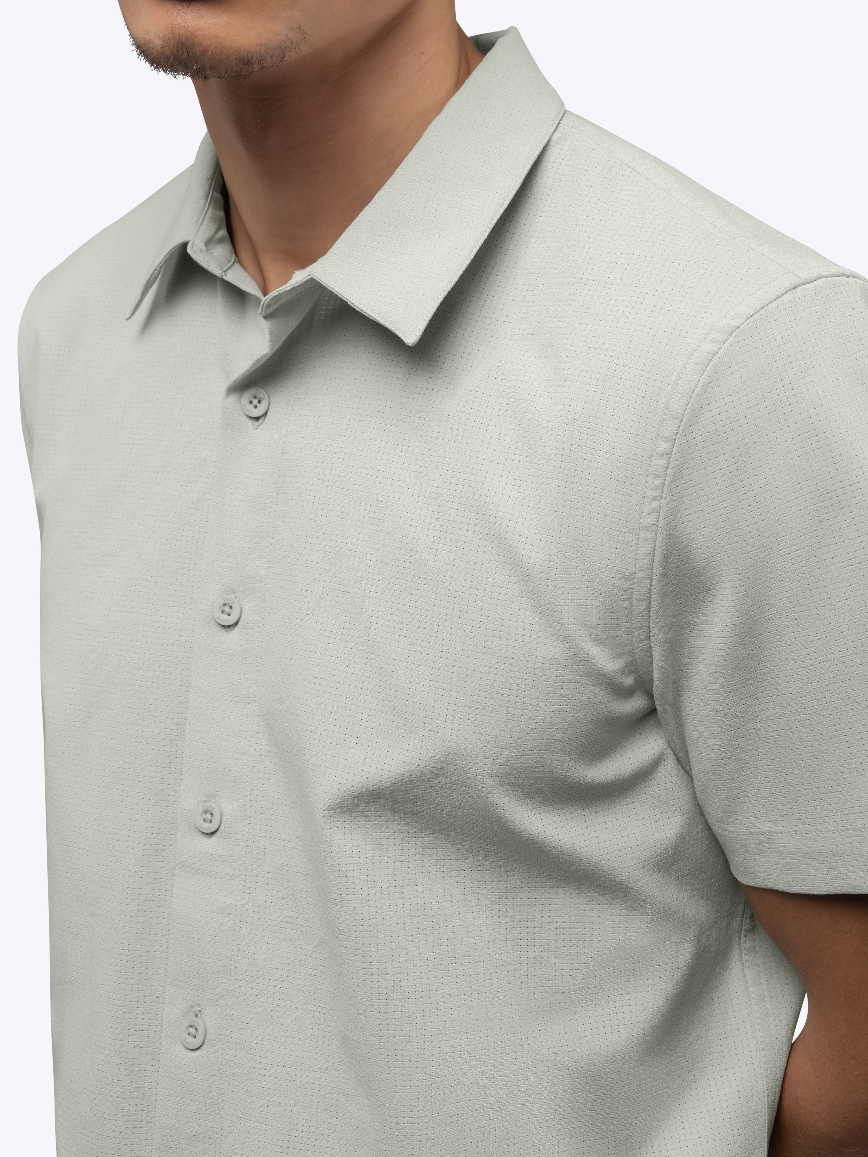 Crossover Button Up | Morning Dove Signature Fit