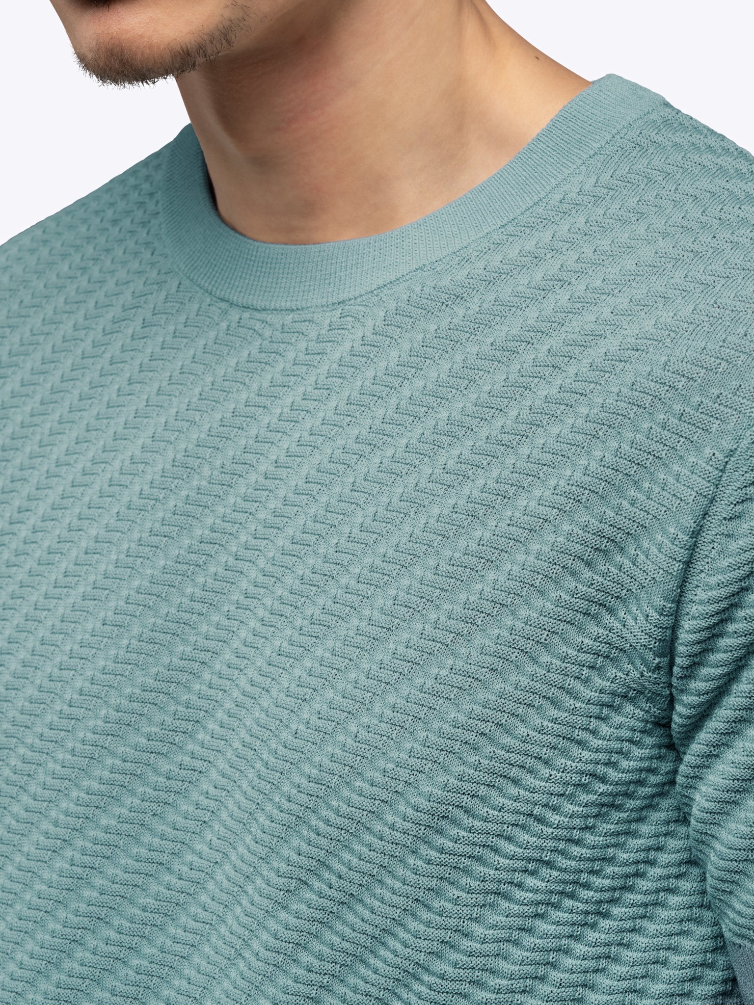 Riviera Knit Textured Tee | Isle Blue Signature-Fit