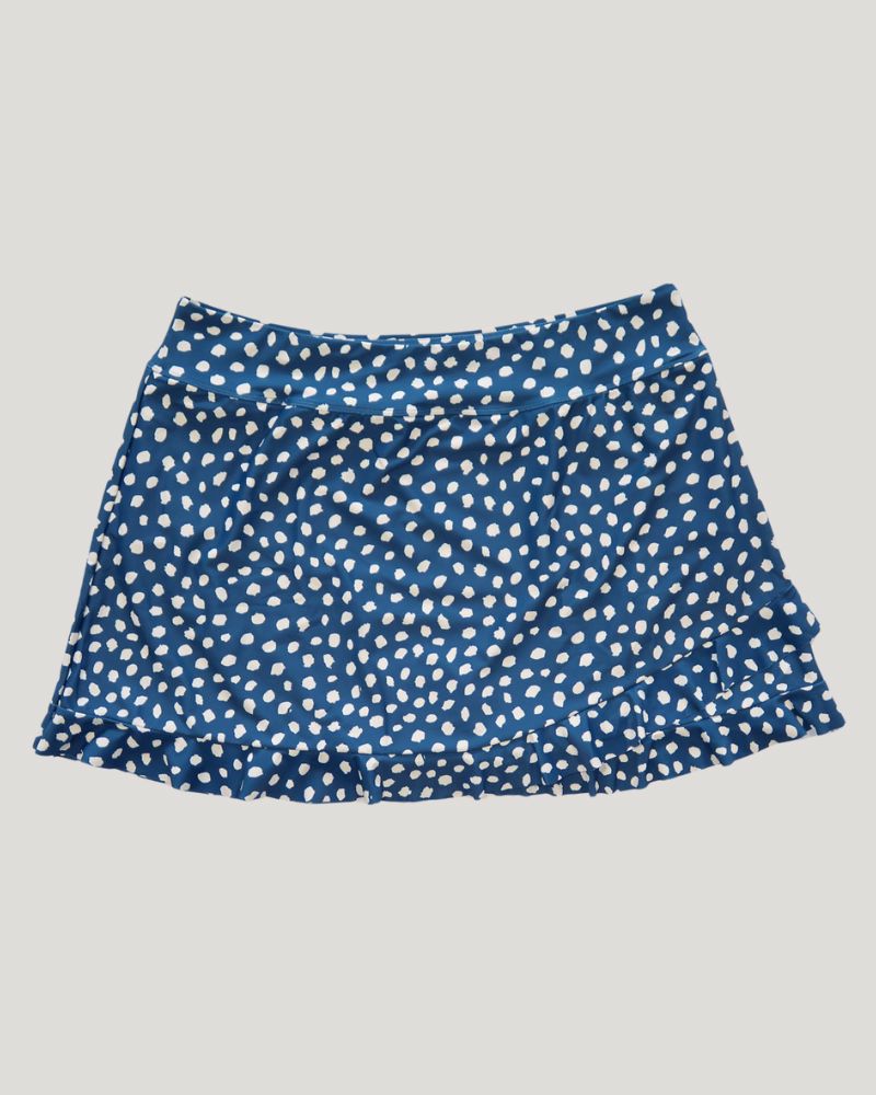 Indigo Dot Ultra High-Waist Skirt w/ Bottoms