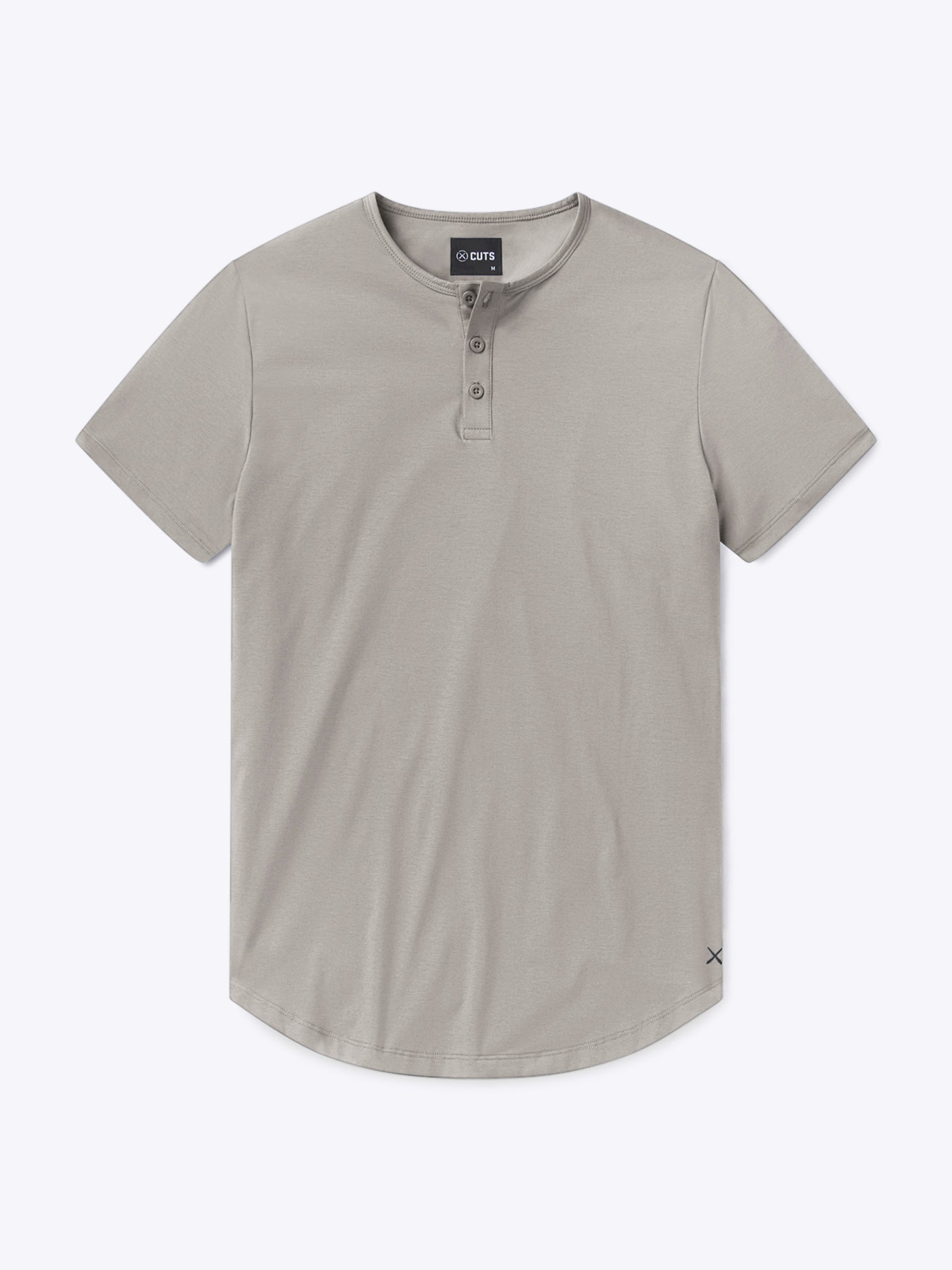 AO Henley Curve-Hem Tee | Morning Dove Signature-Fit PYCA Pro®