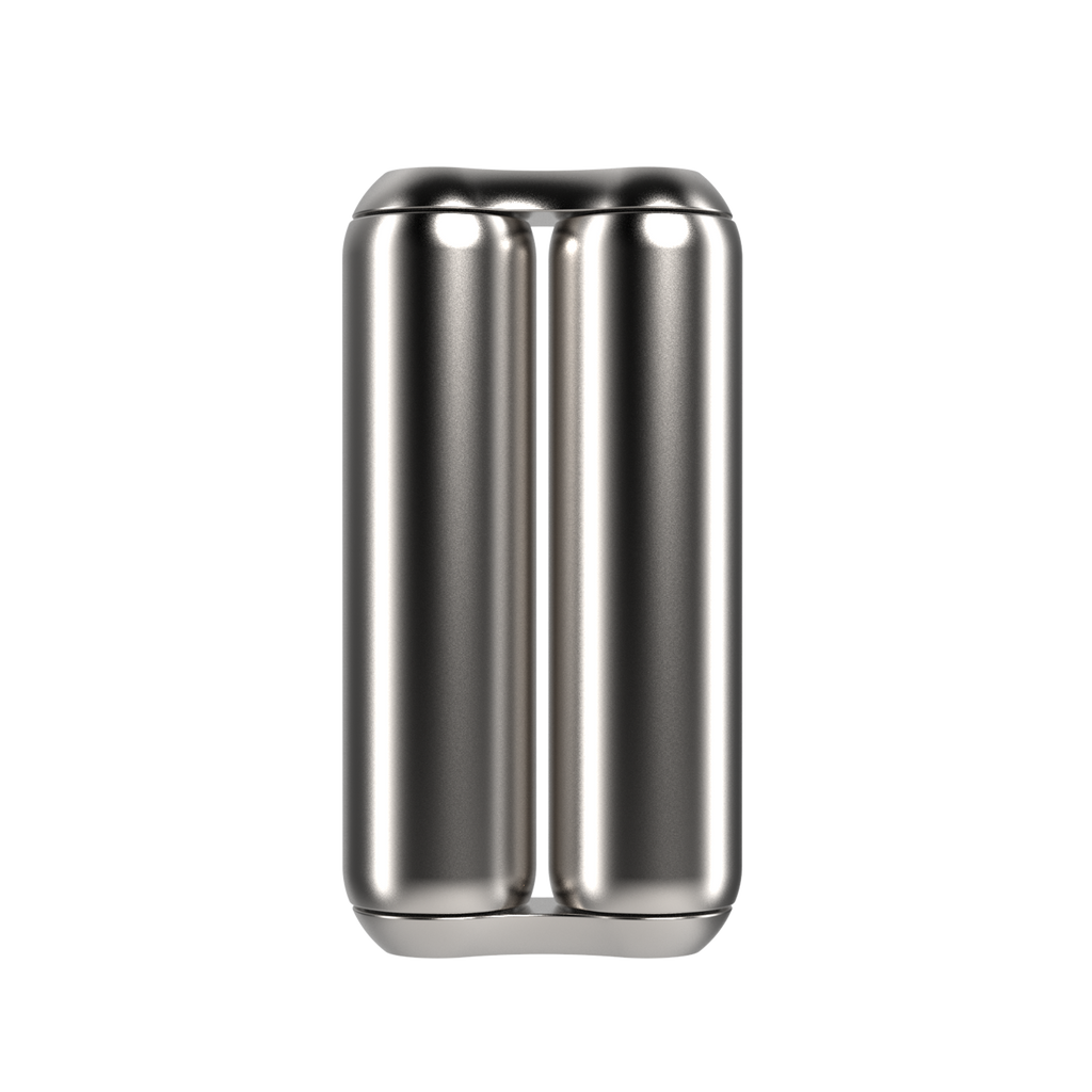 eam_Full | ONO Roller Steel heavy weighted fidget toy in silver metallic finish
