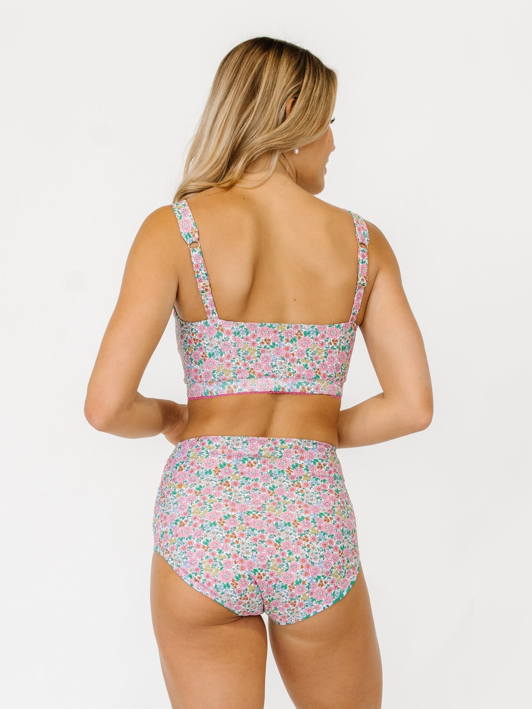 Whimsy Floral / Trellis Floral Reversible Ultra High-Waist Bottom