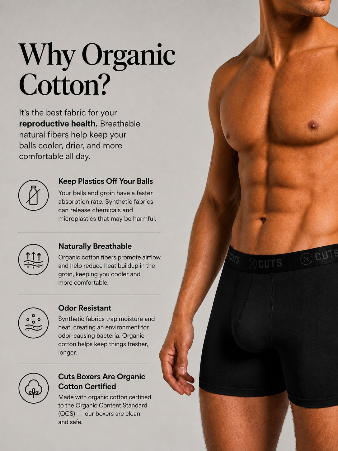 Organic Cotton Boxer Brief 6-Pack | Black